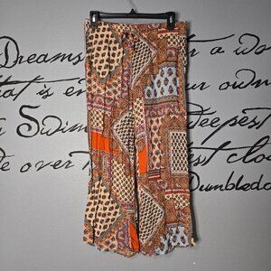 Christian Siriano NY Patchwork Print Boho Casual Pants, Earthtones, S